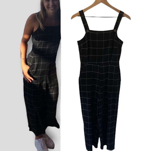 Gypsies & Moondust Pants - Black plaid Jumpsuit